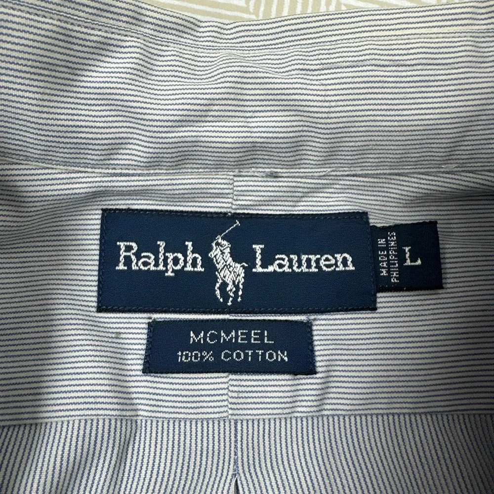 Polo Ralph Lauren Shirt Mens Large McMeel Long Sleeve‎ Button Down Oxford Stripe